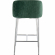 Fran Pleated Waves Counter Stool in Chrome & Green Velvet (Set of 2)